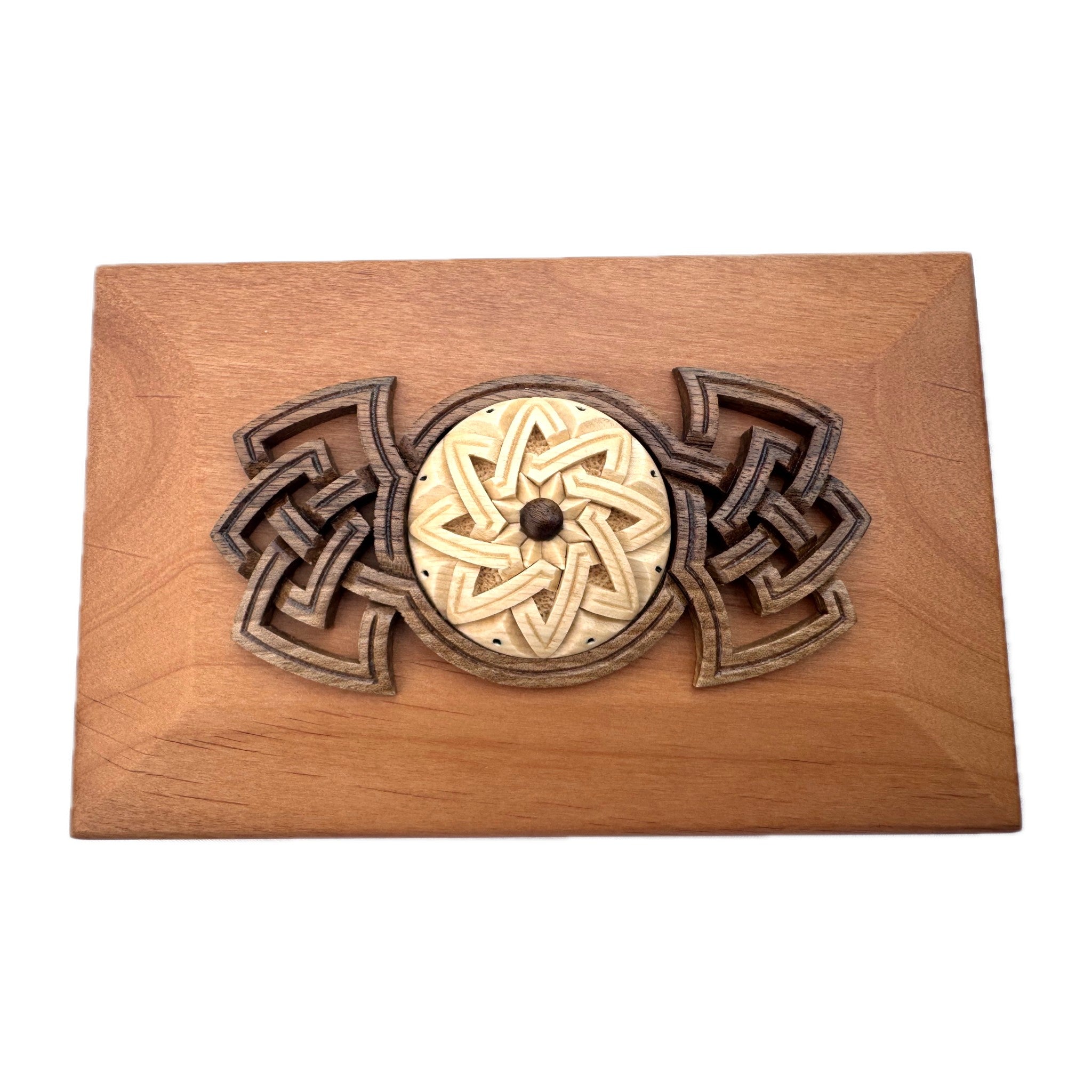 Medallion Lace Pendant — Alder, Hornbeam & Walnut