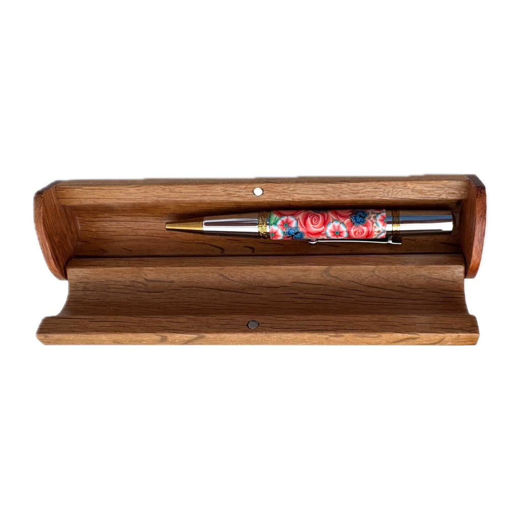 Pen Box with Millefiore Clay Pen — Walnut & Hornbeam