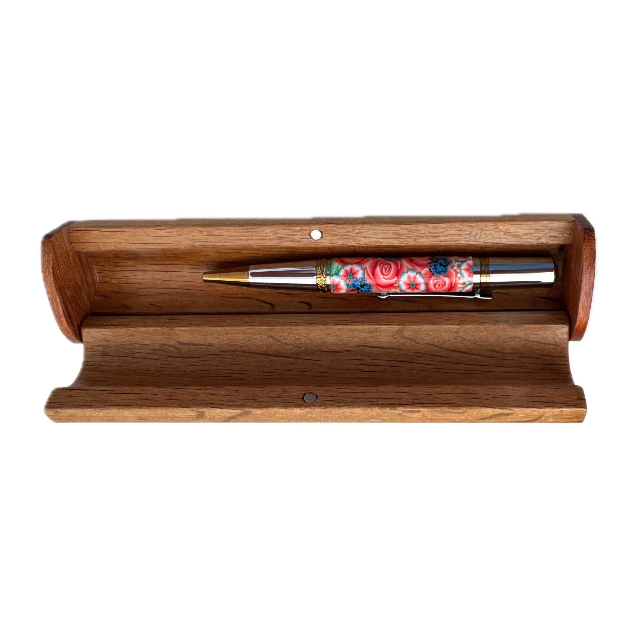 Pen Box with Millefiore Clay Pen — Walnut & Hornbeam