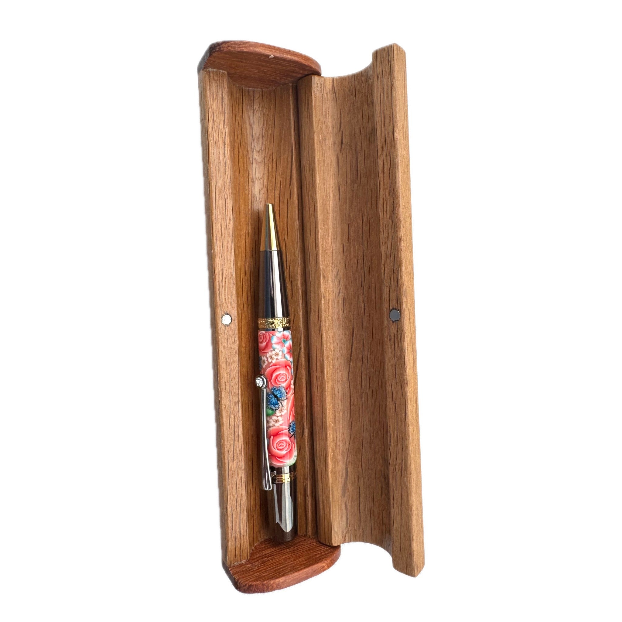 Pen Box with Millefiore Clay Pen — Walnut & Hornbeam