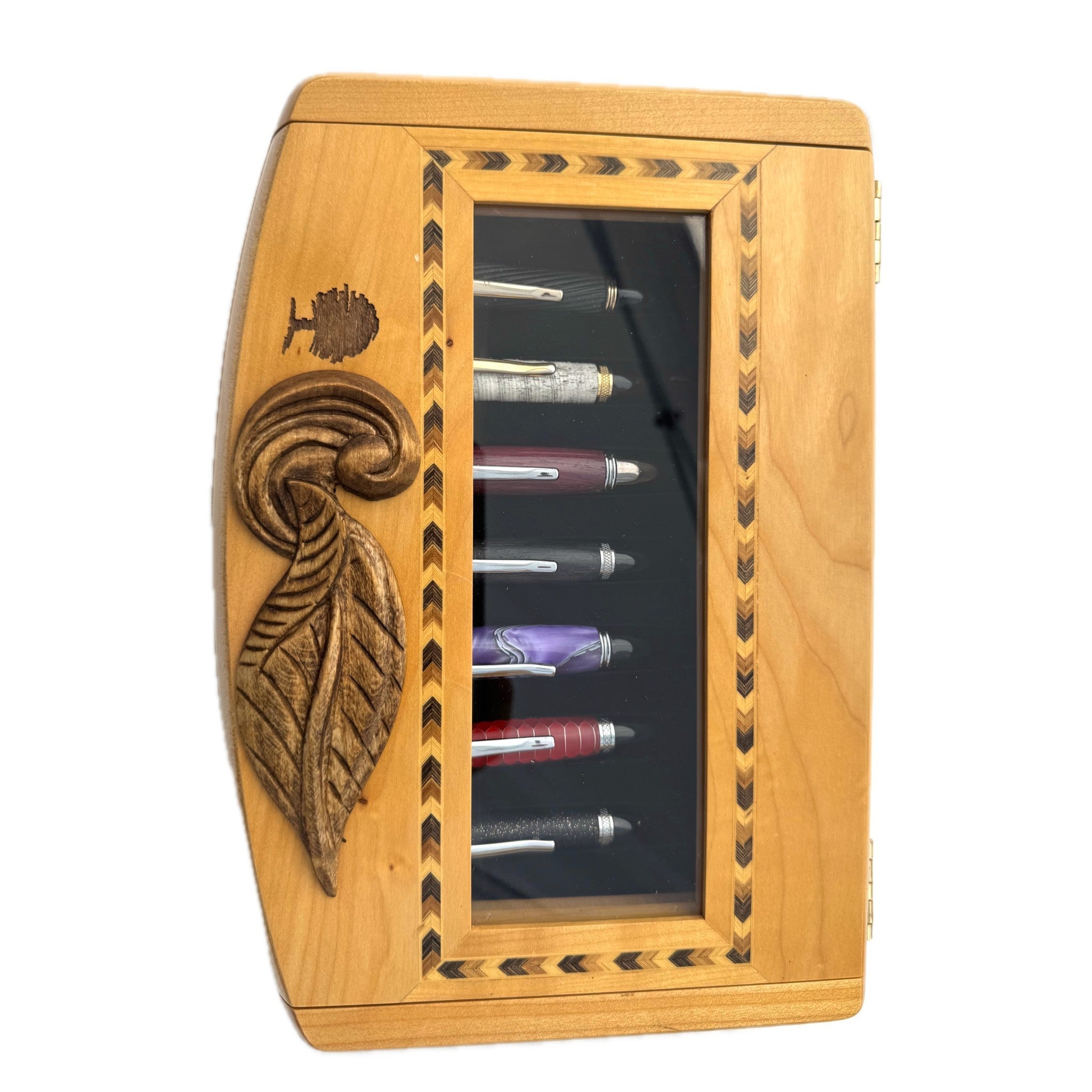 Pen Box with Seven Custom Pens — Alder & Walnut
