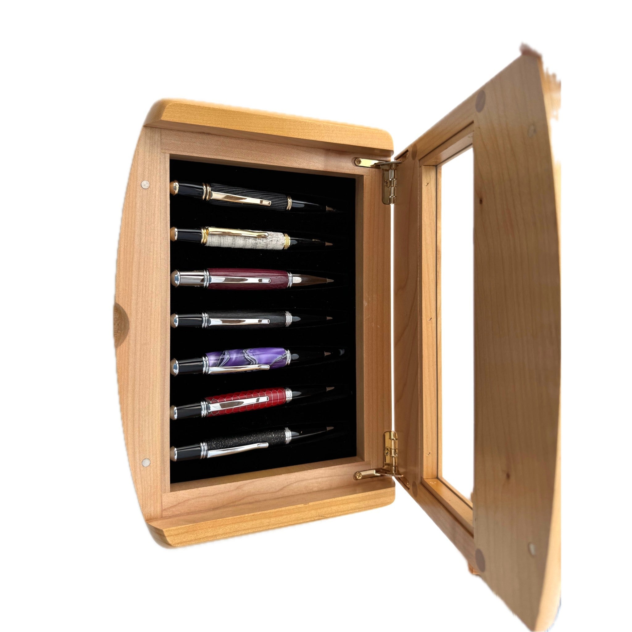 Pen Box with Seven Custom Pens — Alder & Walnut