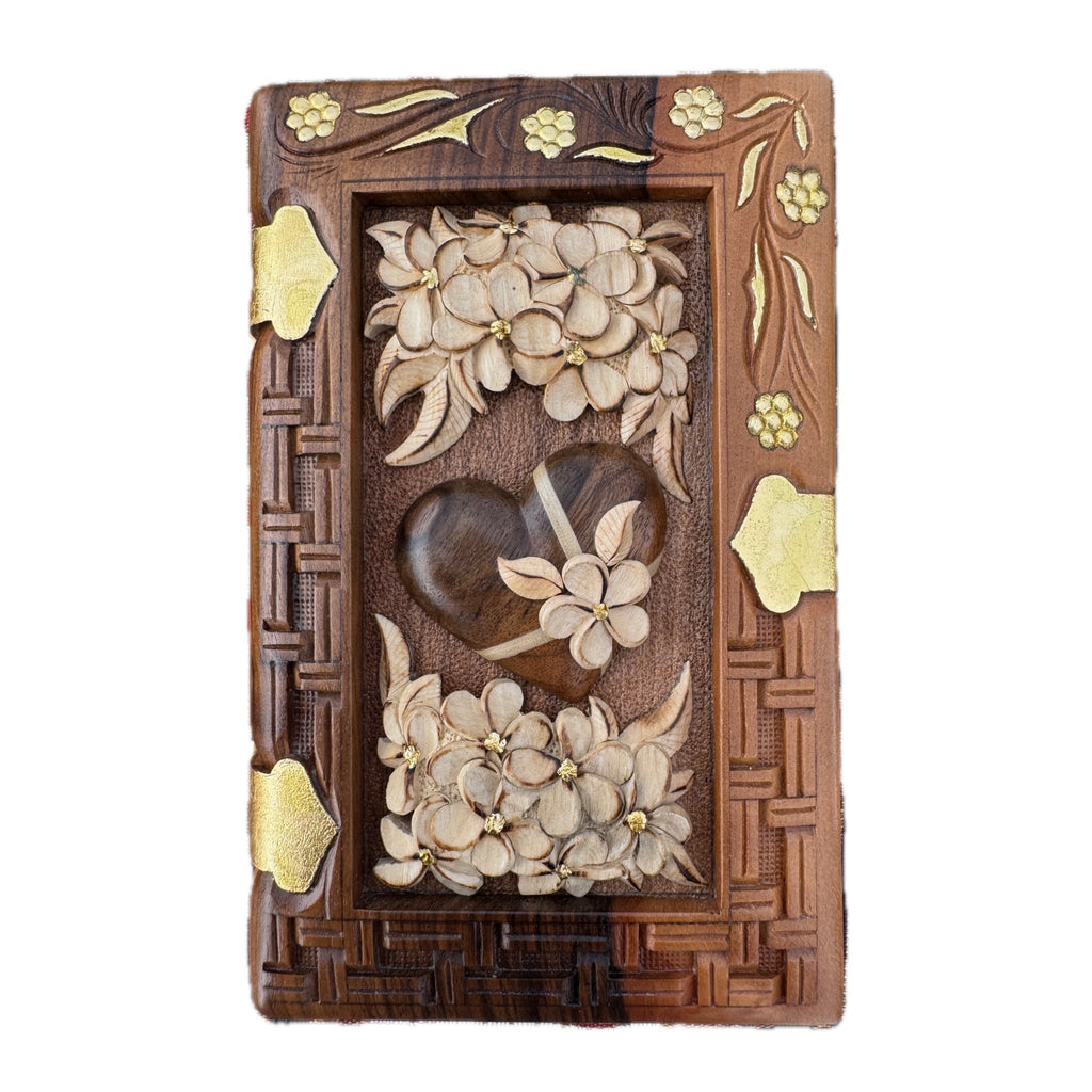 Flowers & Heart Small Box — Walnut & Hornbeam