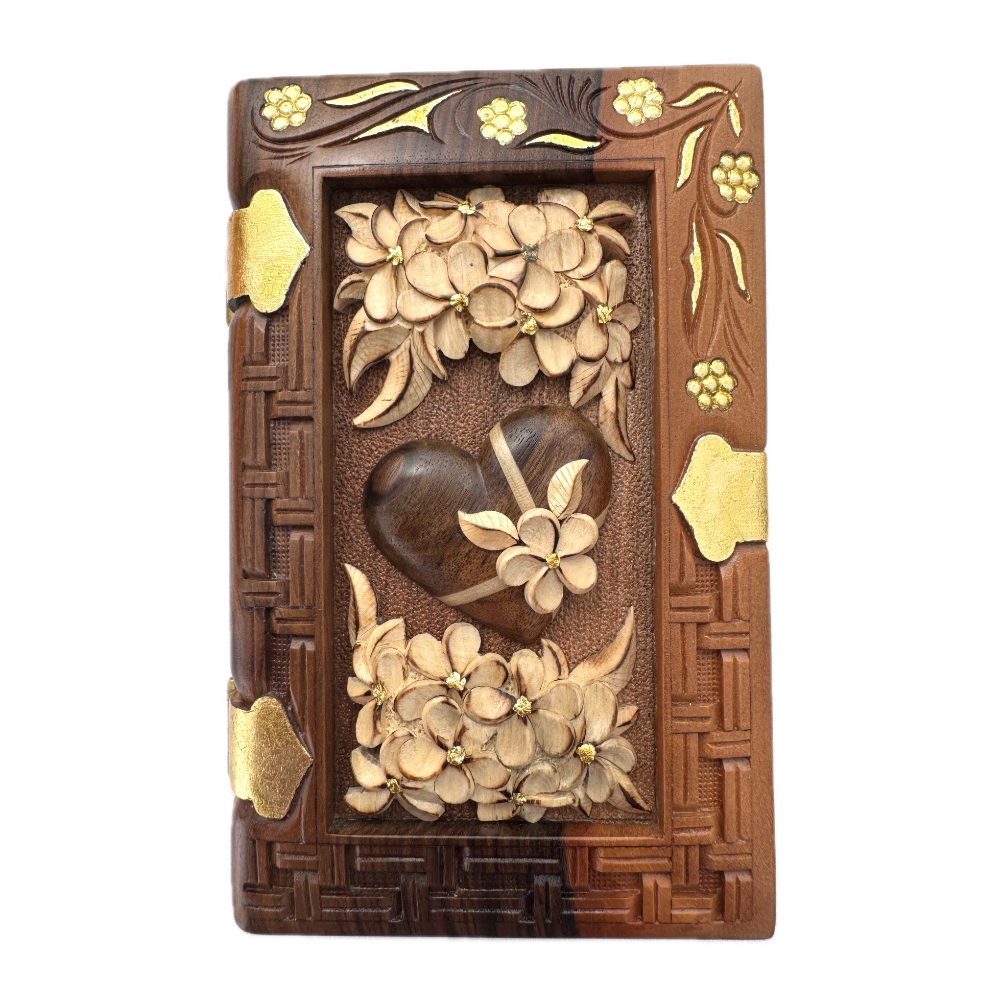 Flowers & Heart Small Box — Walnut & Hornbeam