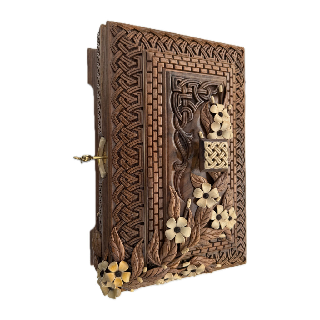 Climbing Flowers Box with Lock & Key — Walnut & Hornbeam