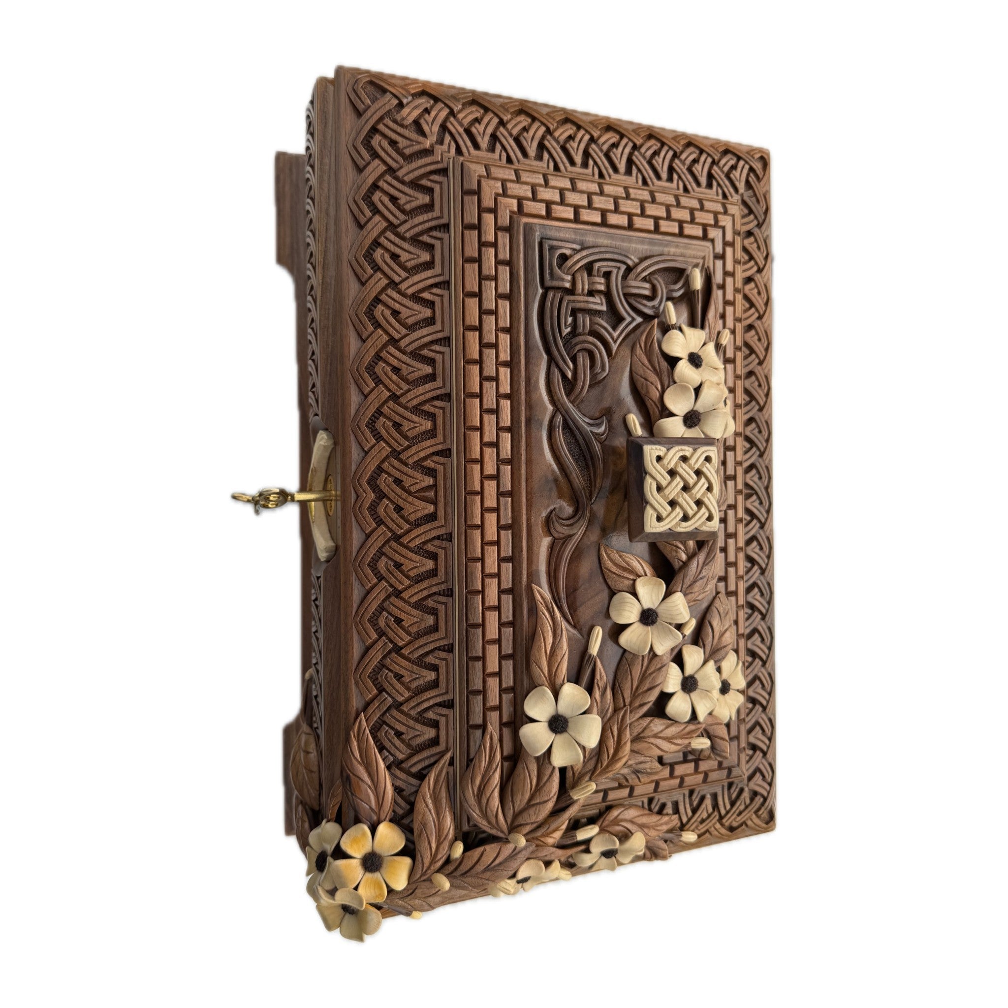 Climbing Flowers Box with Lock & Key — Walnut & Hornbeam
