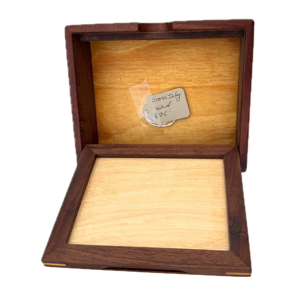 Cross Inlay Box — Walnut