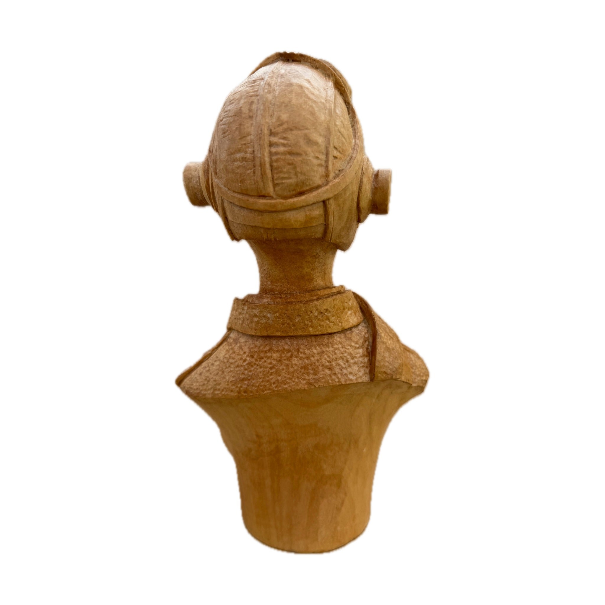 Aviator — back of the carved flight cap