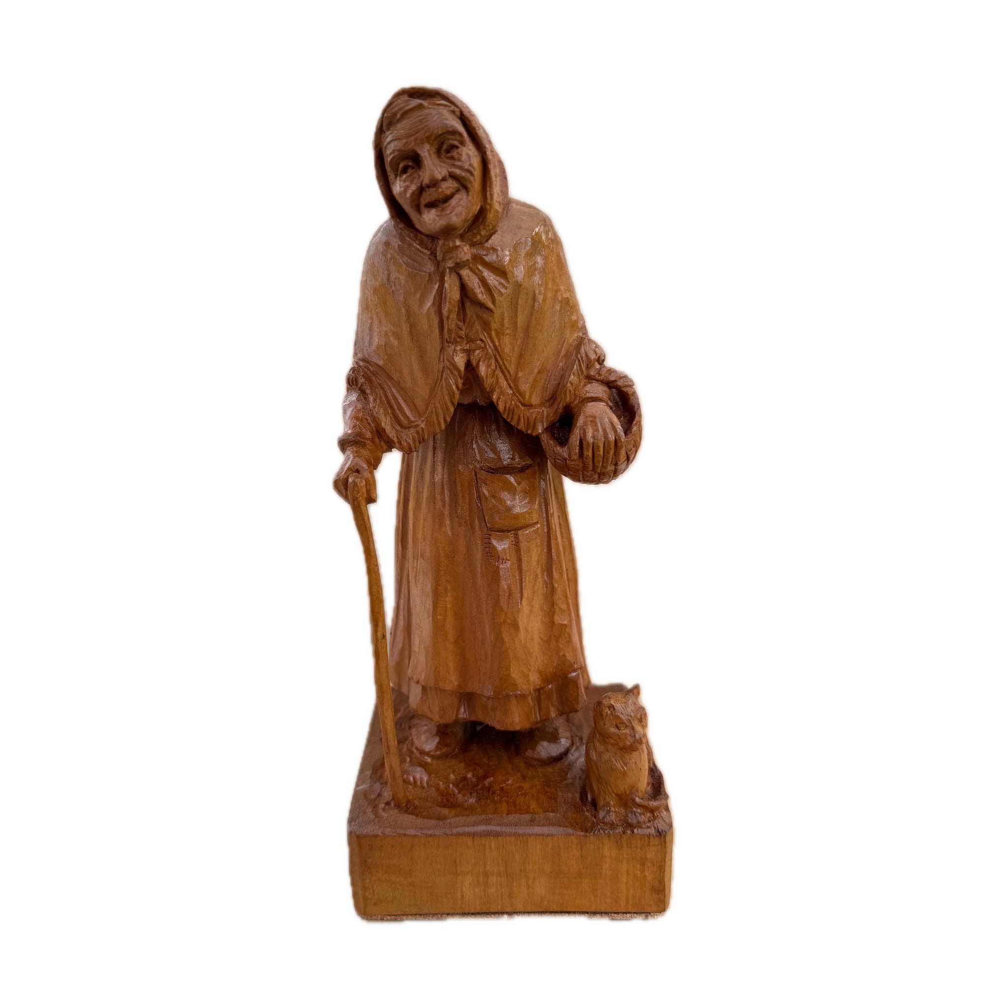 Cat Woman — hand-carved maple sculpture by Georges Boujakly