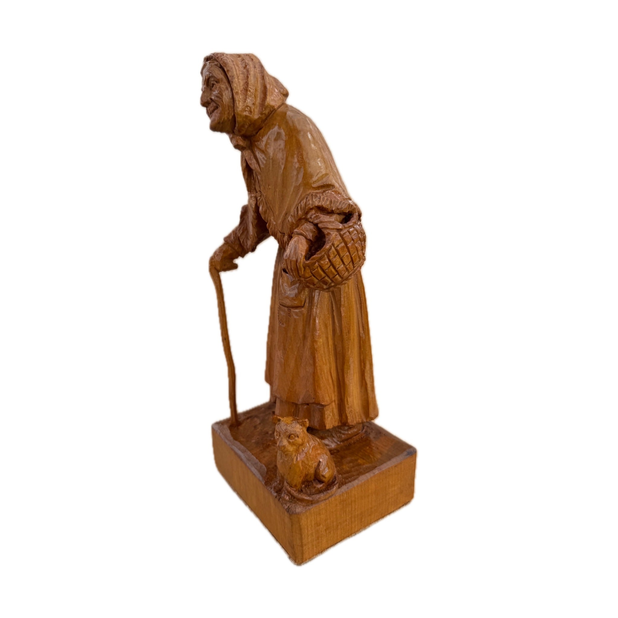 Cat Woman — side view with cane