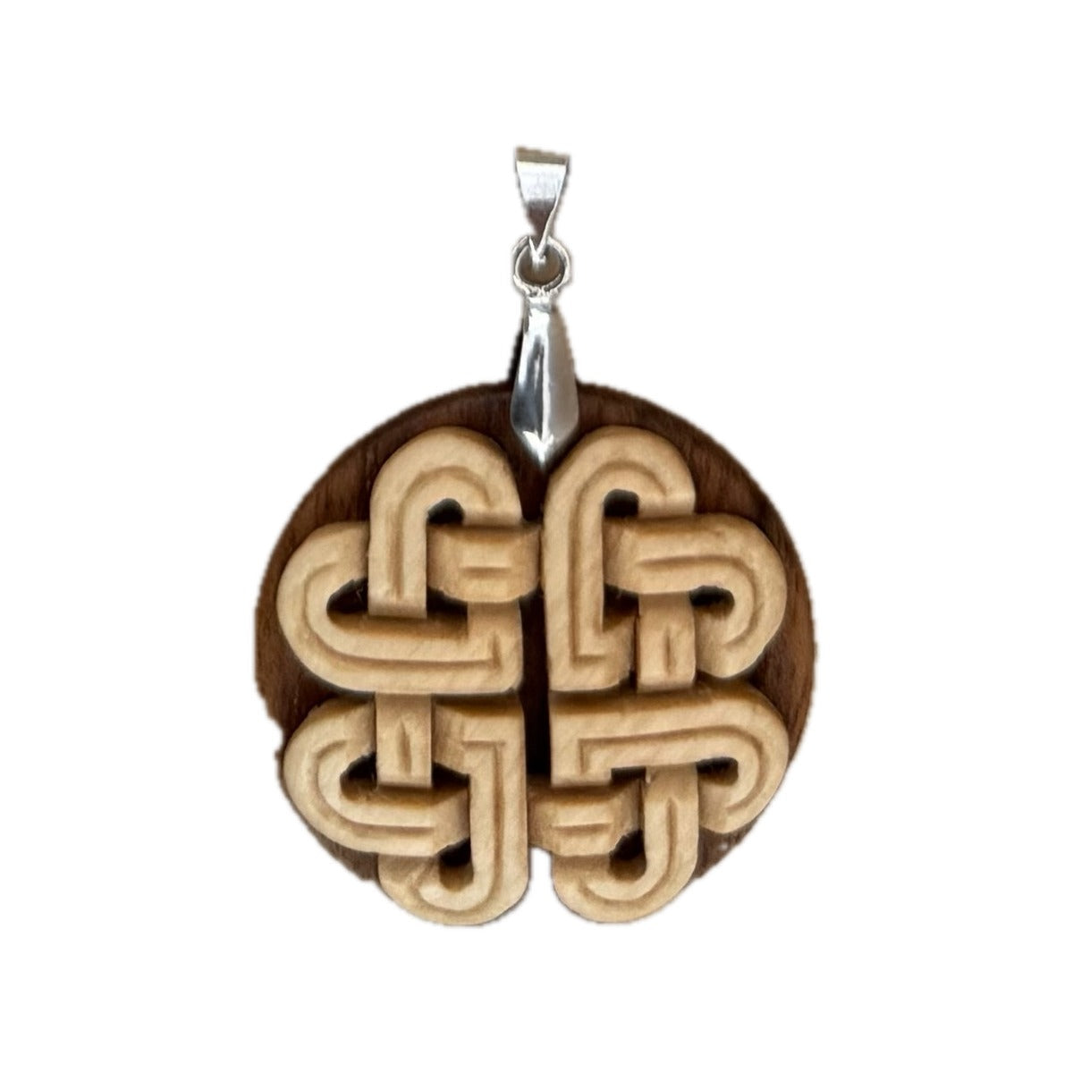 Laced Pendant — square four-heart knot