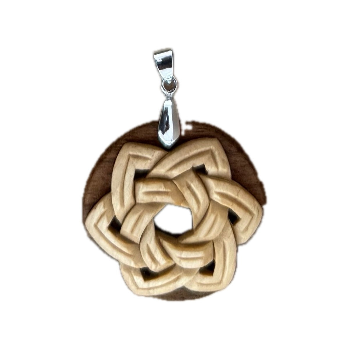 Laced Pendant — woven flower knot