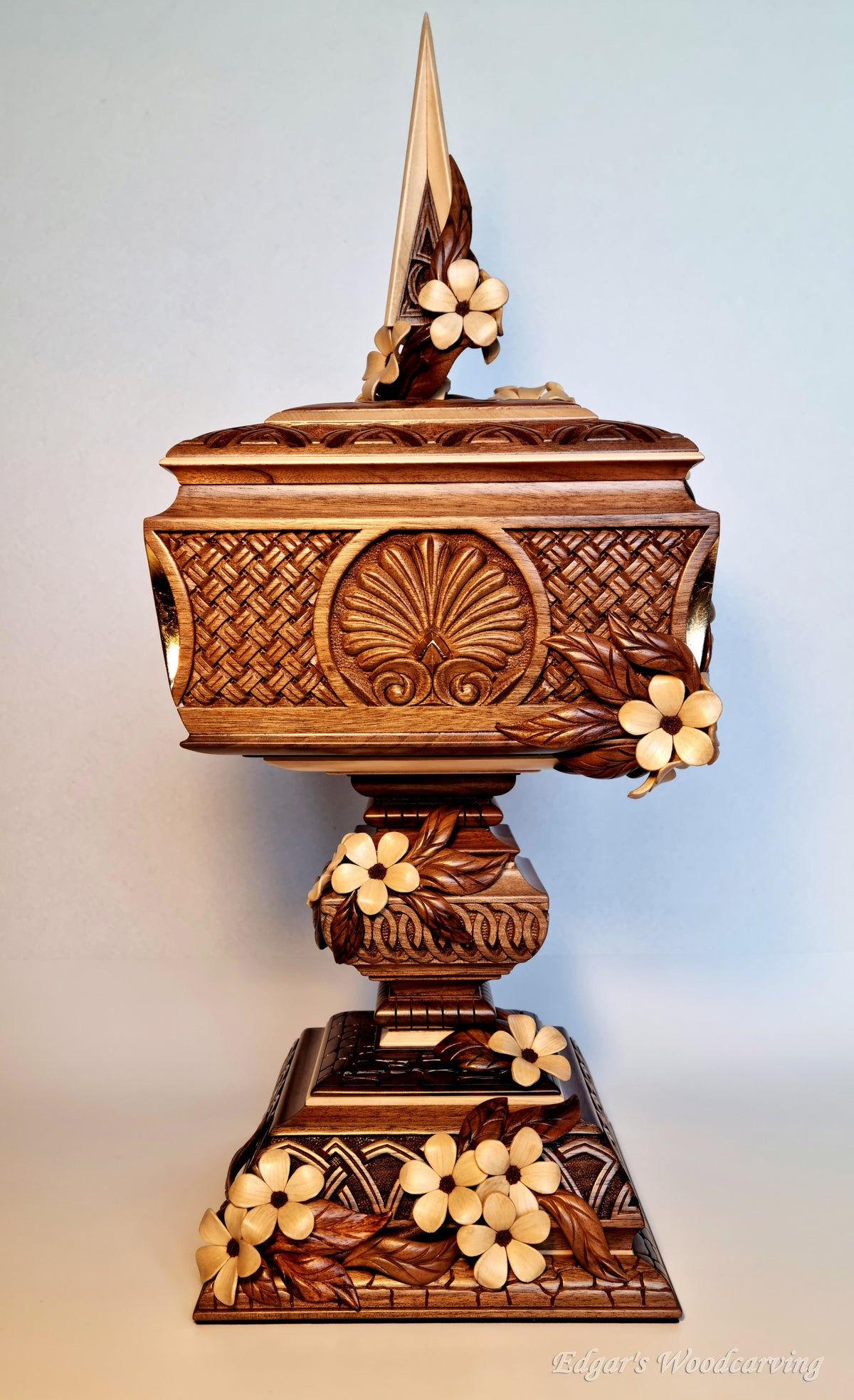 Flower Pedestal Box with Spire by Edgar Hovhannisyan