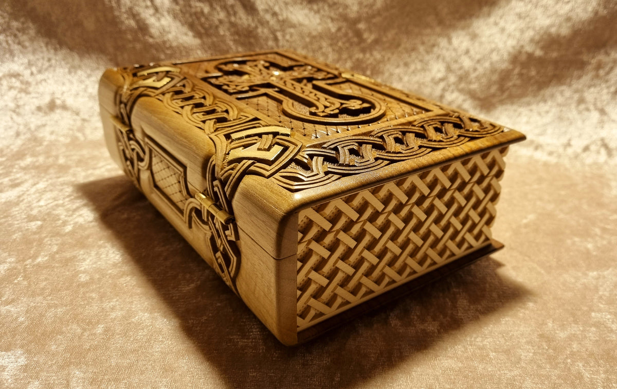 Khachkar Book-Box with Gold Corners by Edgar Hovhannisyan