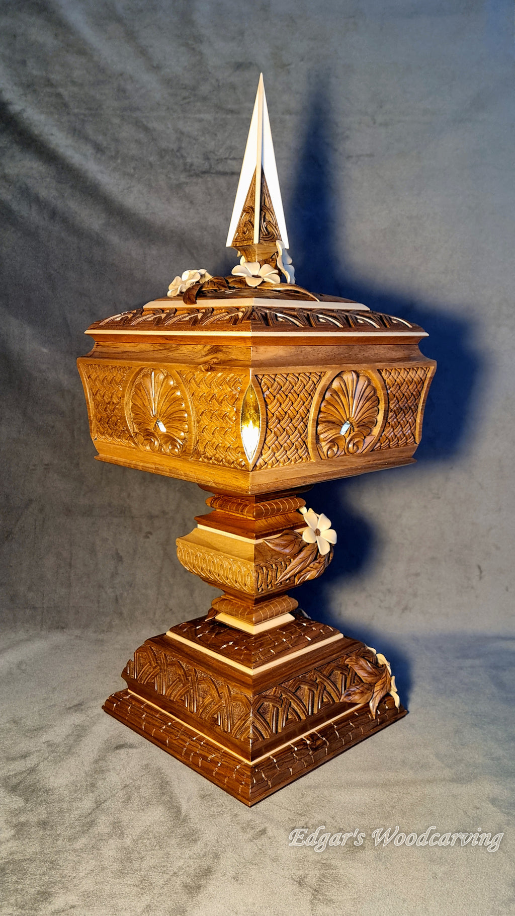 Flower Pedestal Box with Spire by Edgar Hovhannisyan