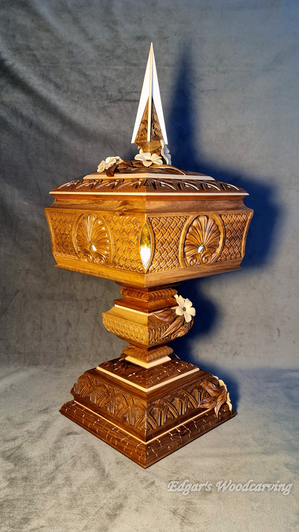 Flower Pedestal Box with Spire by Edgar Hovhannisyan