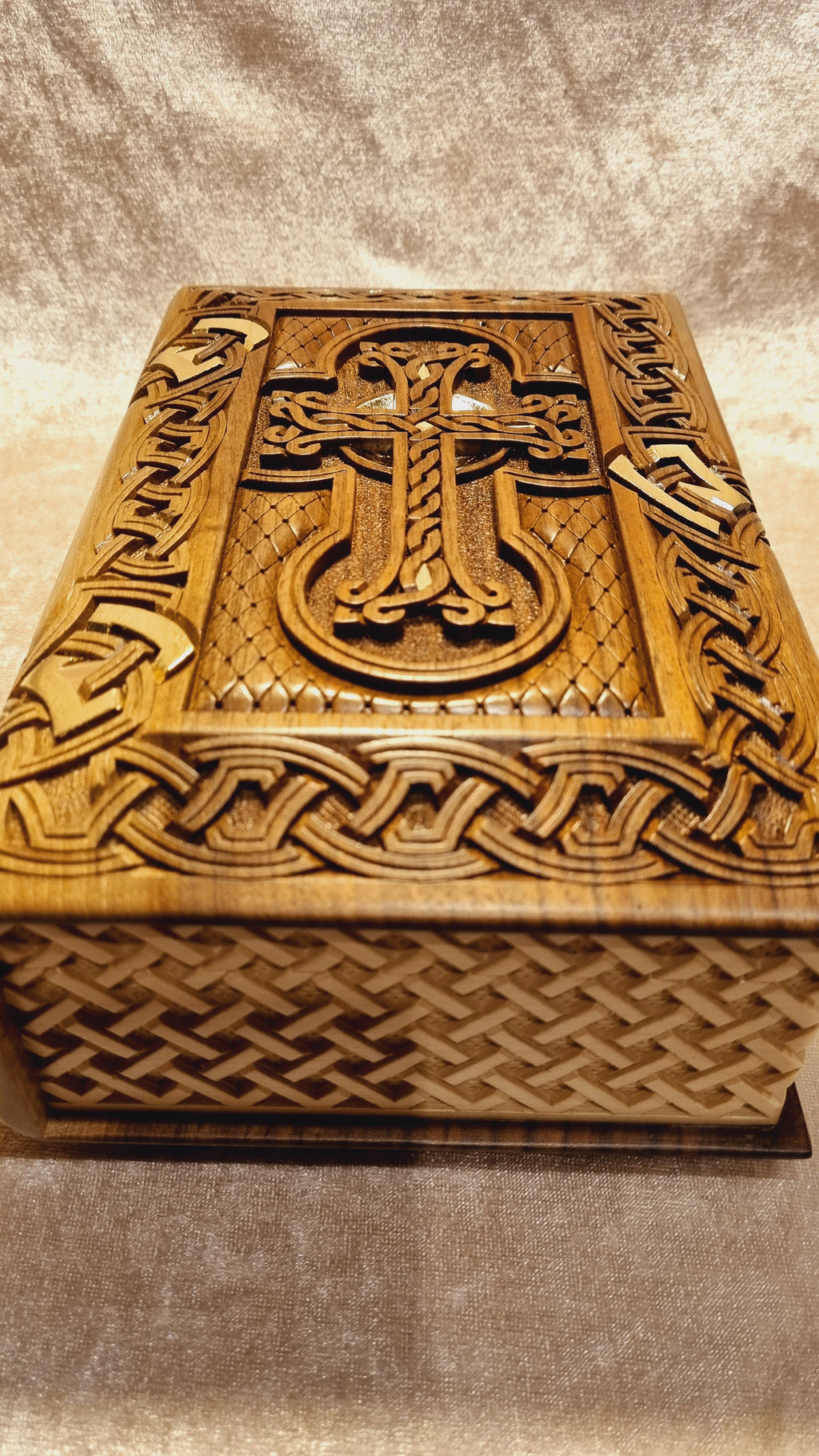 Khachkar Book-Box with Gold Corners by Edgar Hovhannisyan