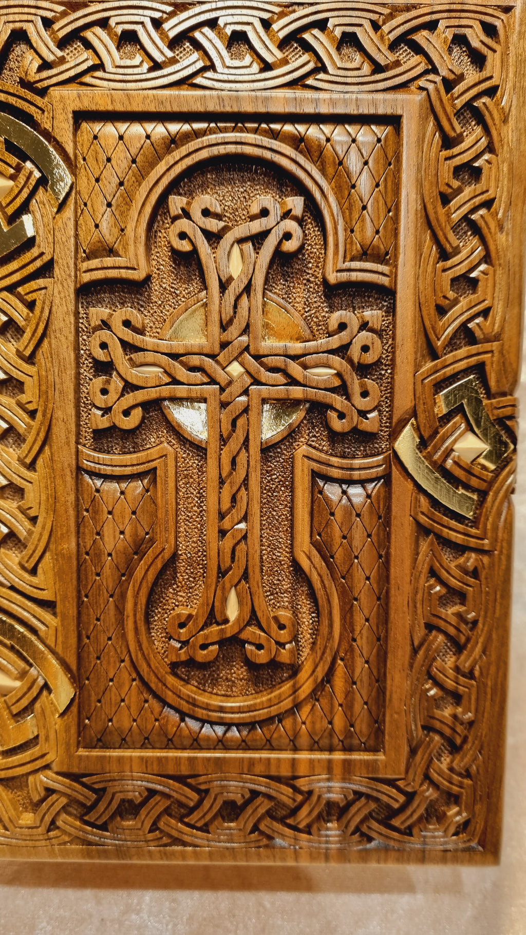 Khachkar Book-Box with Gold Corners by Edgar Hovhannisyan