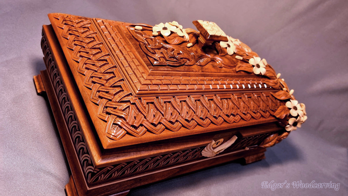 Climbing Flowers Box with Lock & Key by Edgar Hovhannisyan